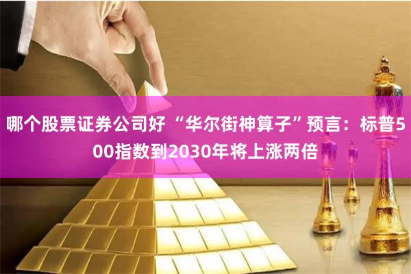 哪个股票证券公司好 “华尔街神算子”预言：标普500指数到2030年将上涨两倍